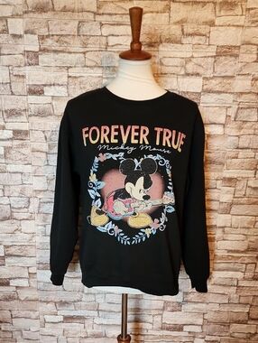 Disney Forever True Mickey Mouse Black Graphic Sweatshirt